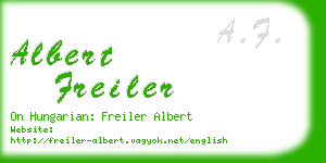 albert freiler business card